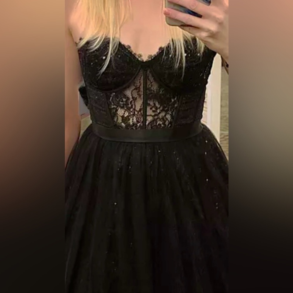 JULES AND CLEO Sweetheart Strapless Sparkle Lace and Tulle Corset Dress Size 20 - Picture 7 of 15